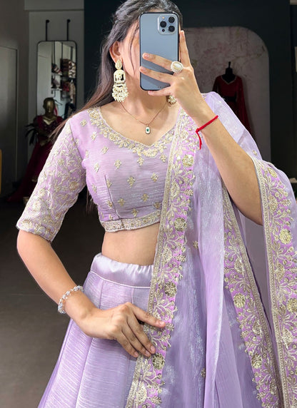 Embroidered Georgette A - Line Lehenga - L2756