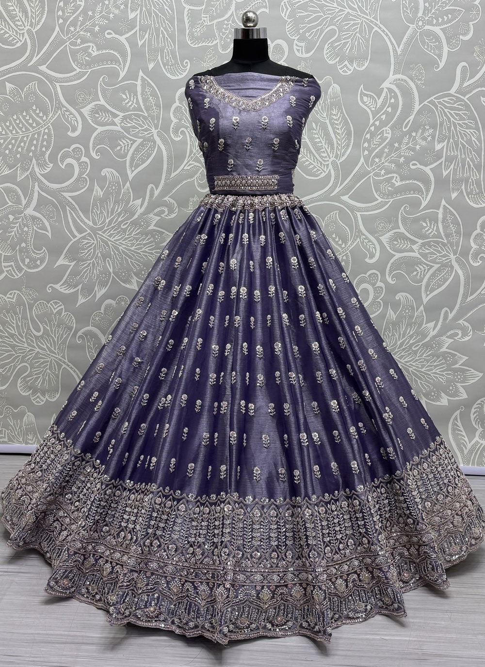 Dori Work Burburry A - Line Lehenga - L2995