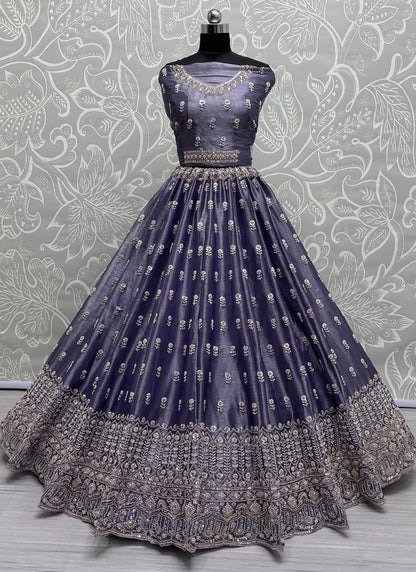Dori Work Burburry A - Line Lehenga - L2995