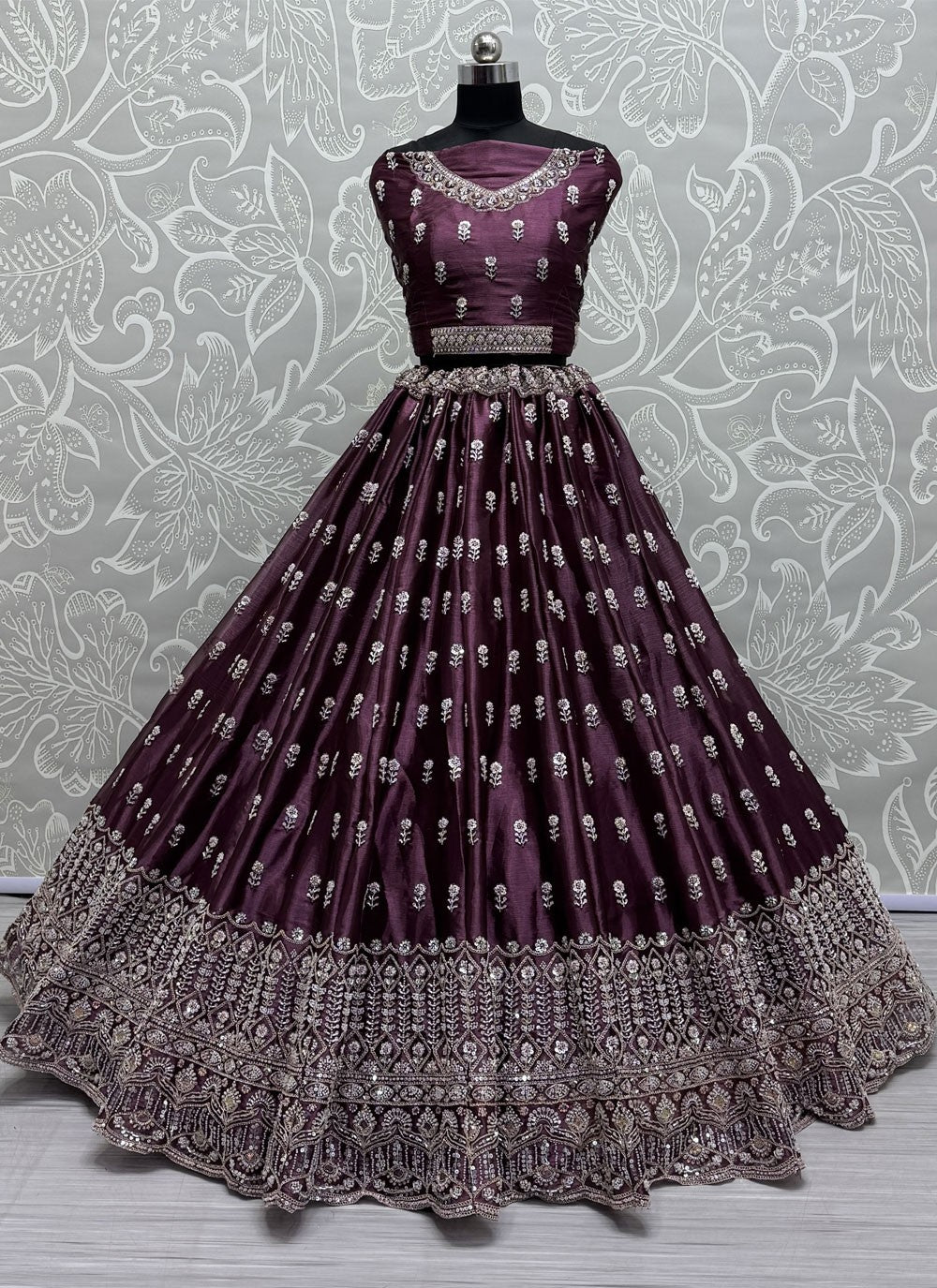 Dori Work Burburry A - Line Lehenga - L2995