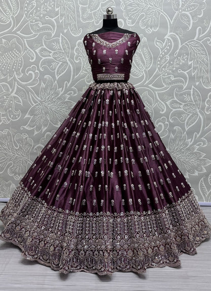 Dori Work Burburry A - Line Lehenga - L2995