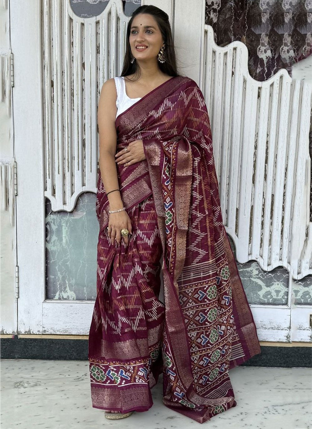 Printed Cotton Silk Saree - S11962