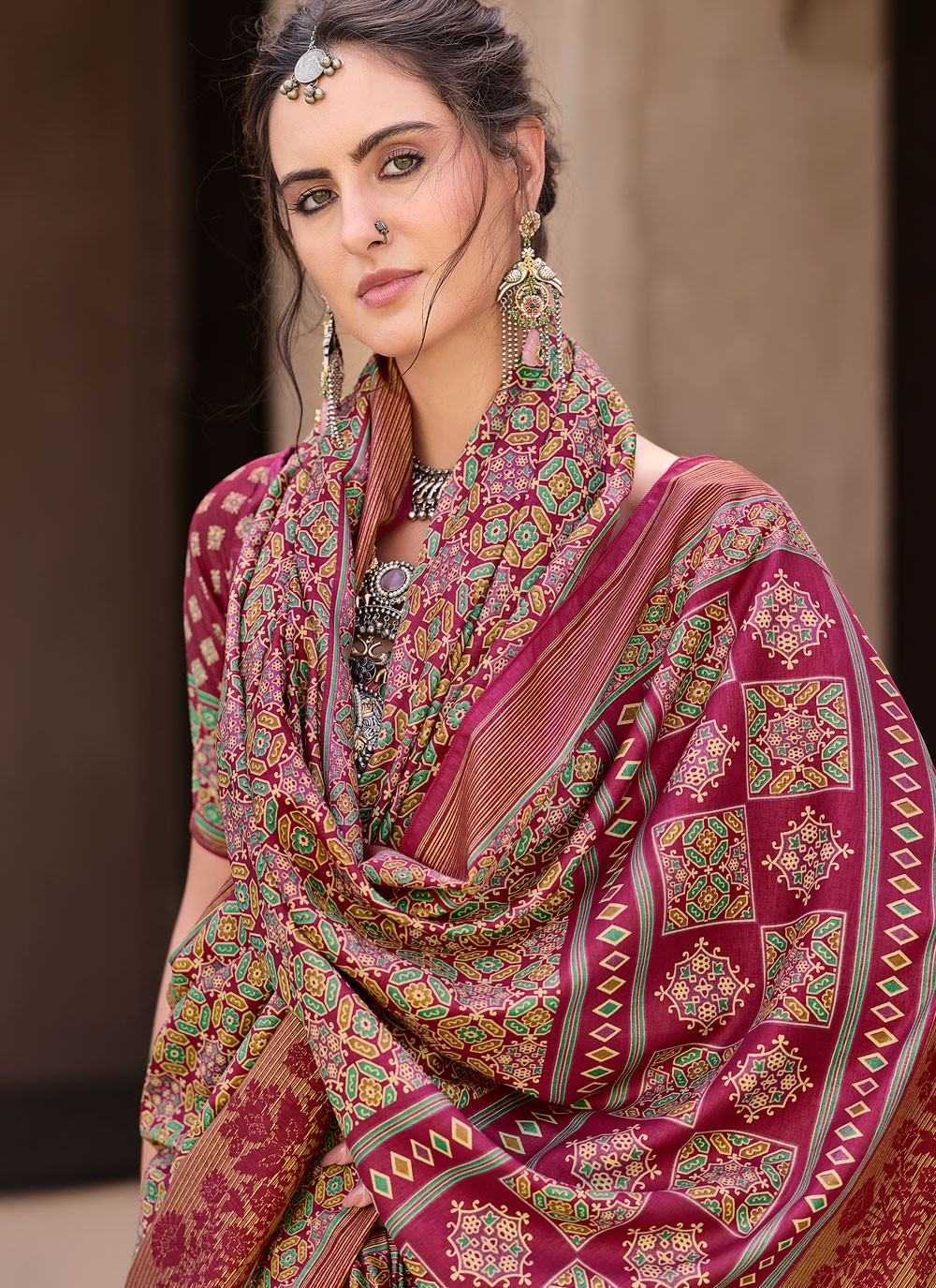 Classic Printed Silk Saree - S8623