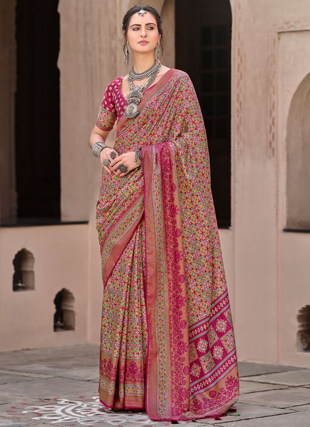 Classic Printed Silk Saree - S8623