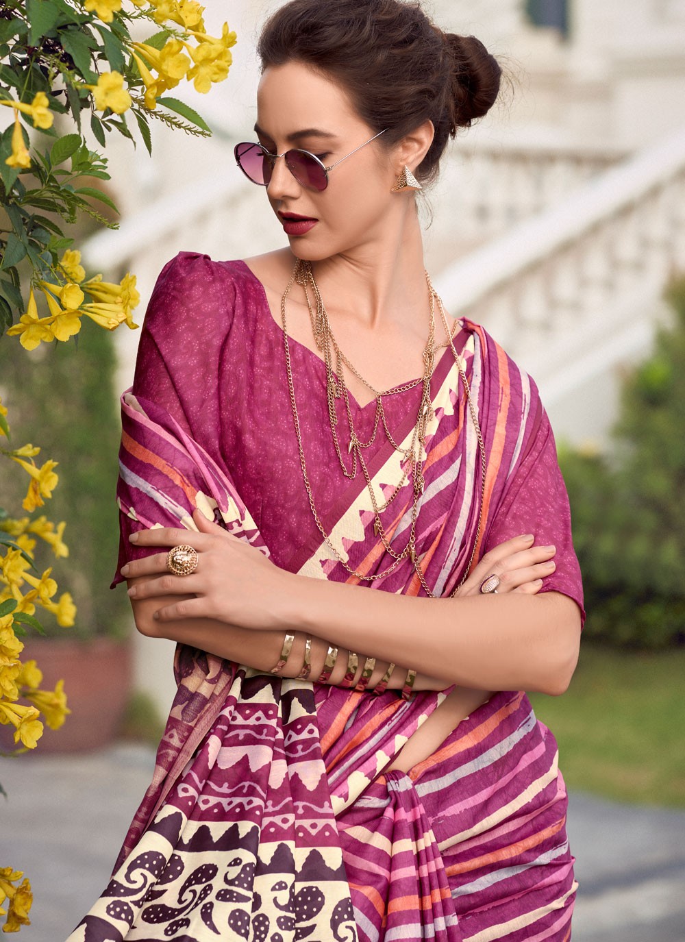 Classic Printed Silk Saree - S8140