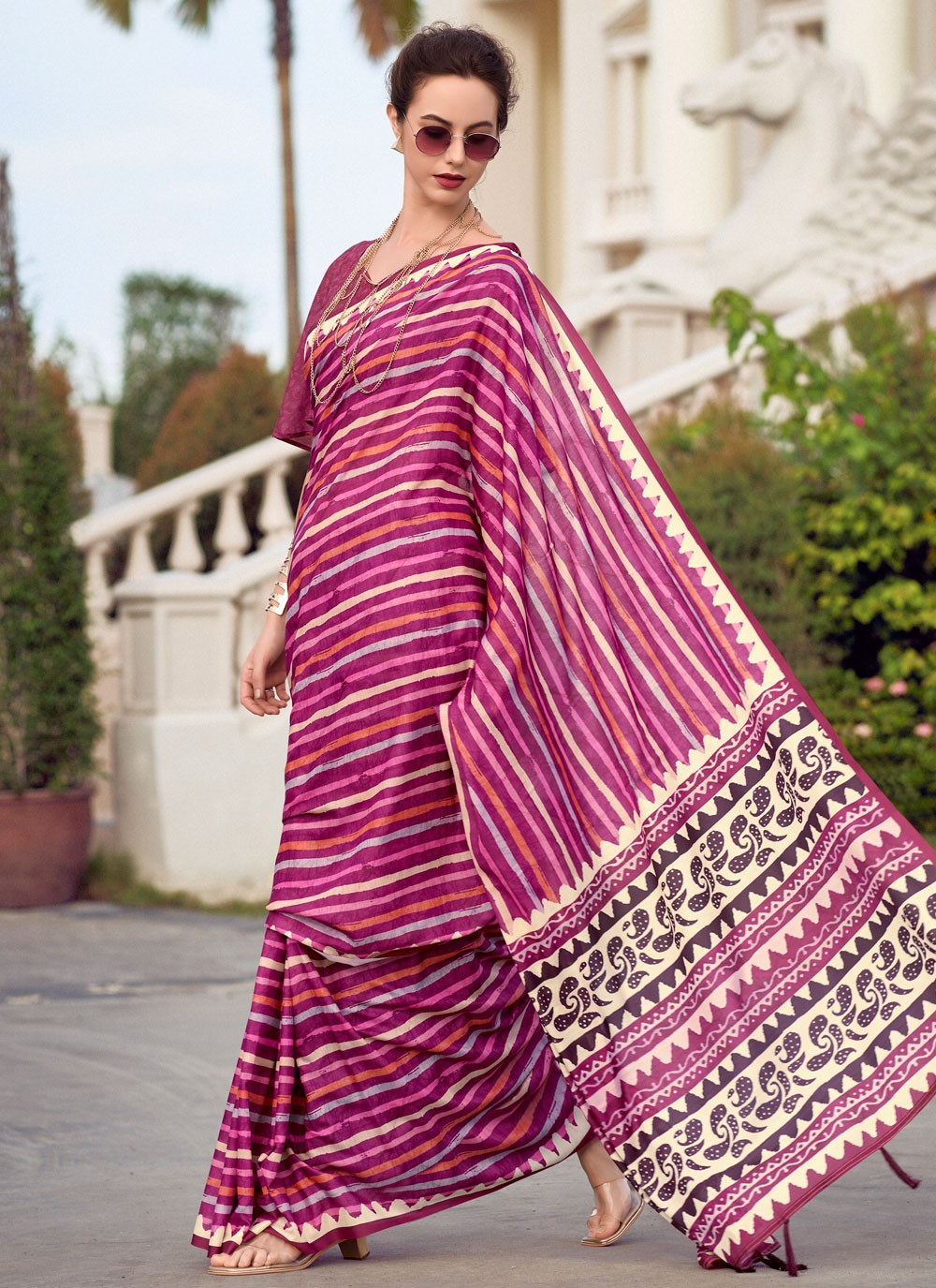 Classic Printed Silk Saree - S8140