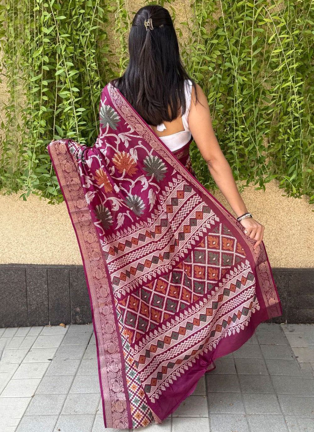 Printed, Weaving Zari Pure Dola Saree - S11976