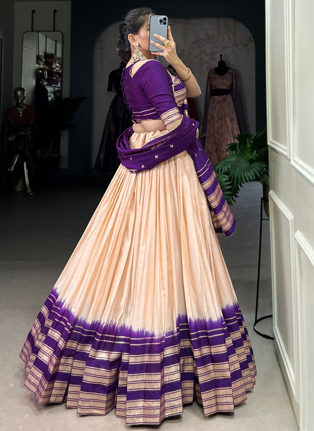 Chanderi Ceremonial, Festival, Mehandi & Sangeet A - Line Lehenga L3628