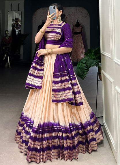 Chanderi Ceremonial, Festival, Mehandi & Sangeet A - Line Lehenga L3628