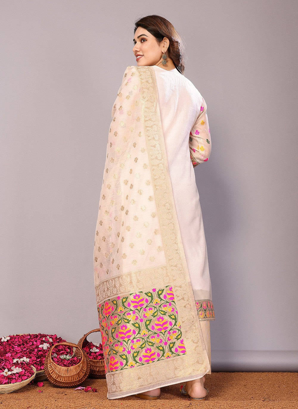 Chanderi , Cotton Salwar Suit - T3069