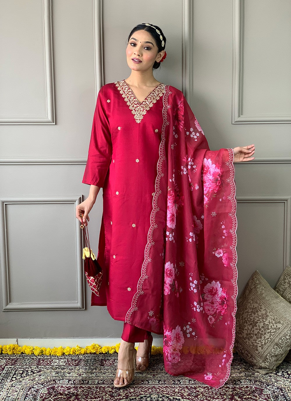 Chanderi , Viscose Salwar Suit - T3201