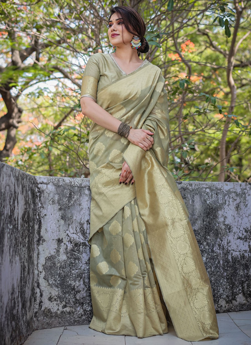Classic Woven Chanderi Silk Saree - S7288