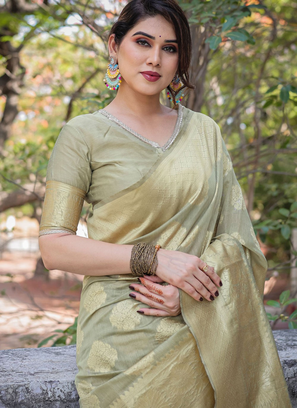 Classic Woven Chanderi Silk Saree - S7288