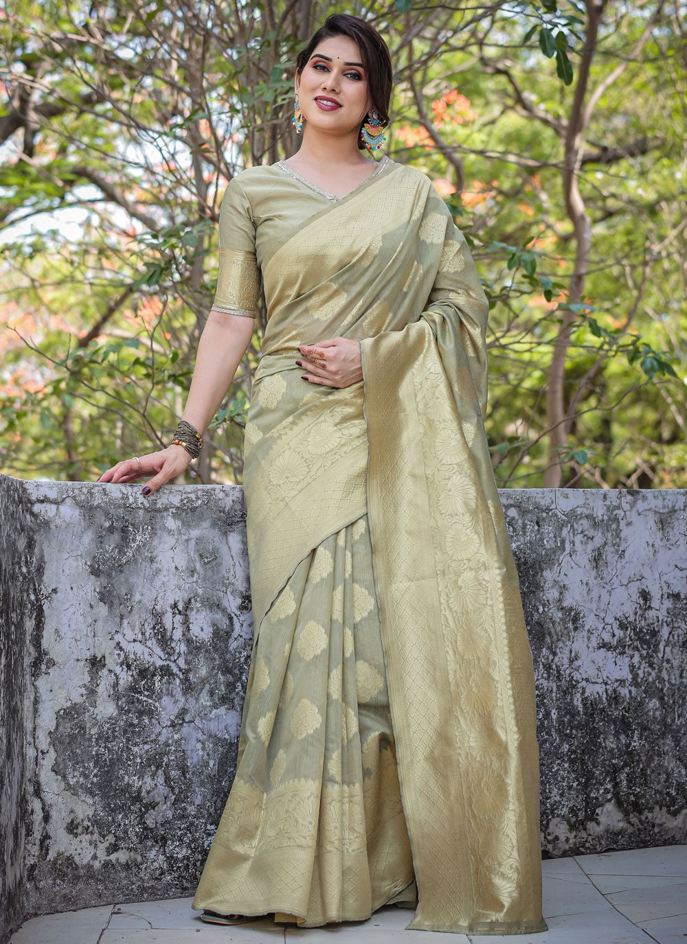 Classic Woven Chanderi Silk Saree - S7288