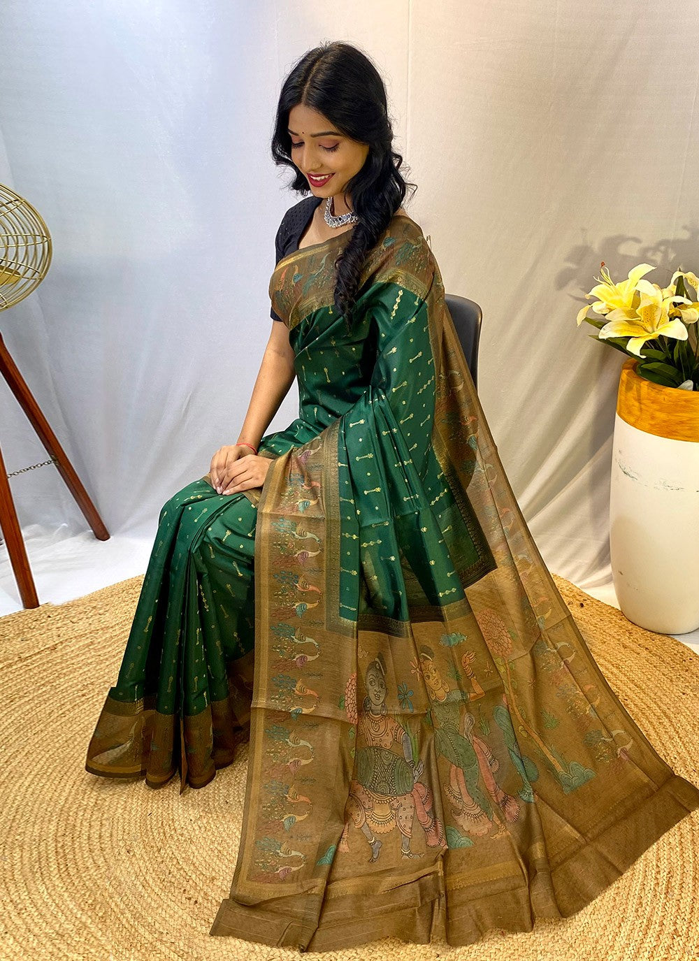 Classic Border Work Chanderi Silk Saree - S8432