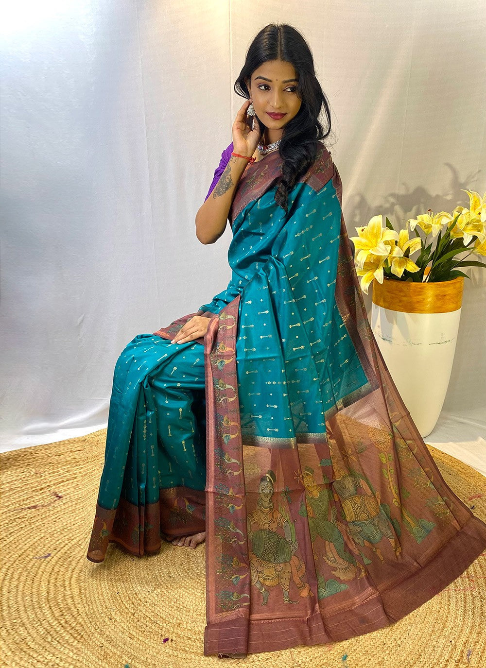 Classic Border Work Chanderi Silk Saree - S8432