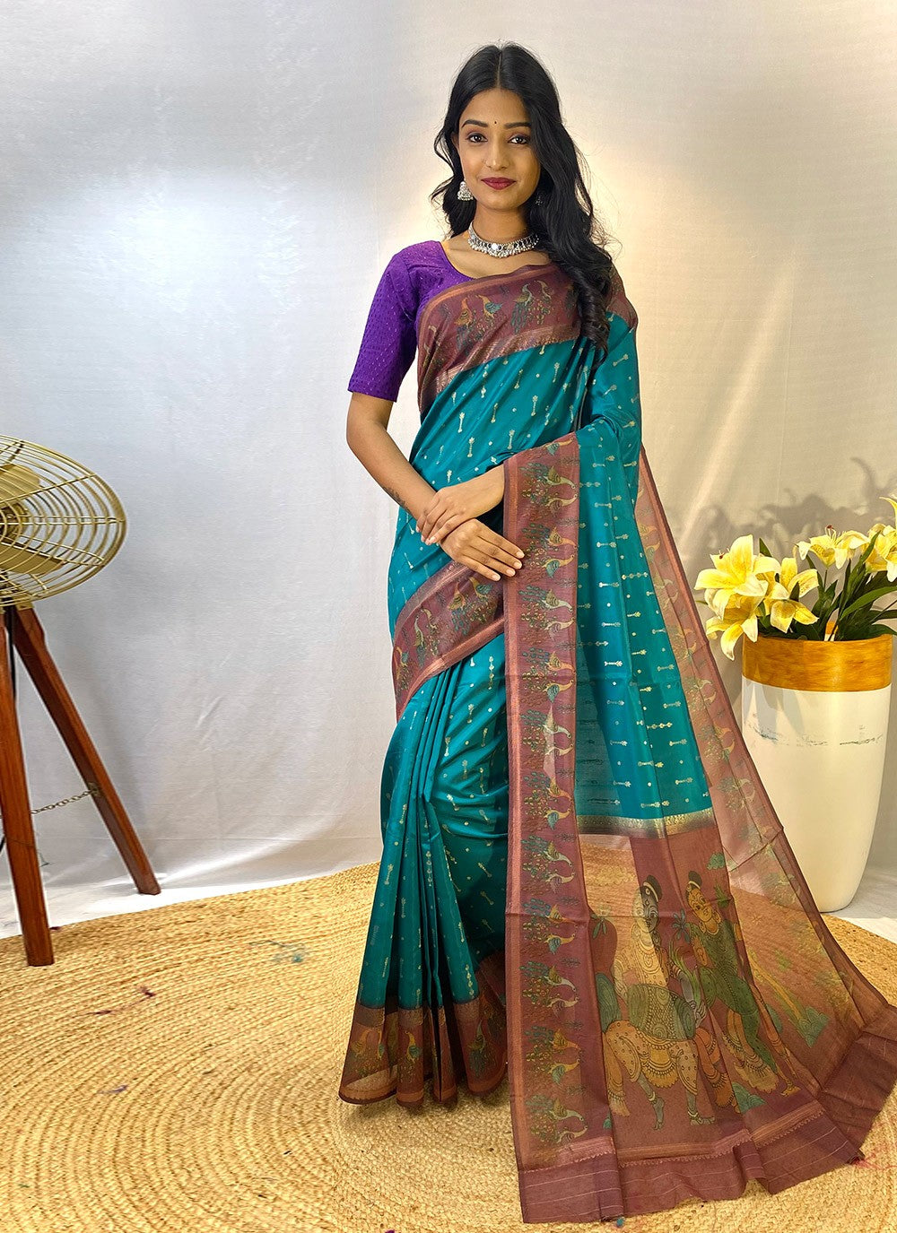 Classic Border Work Chanderi Silk Saree - S8432