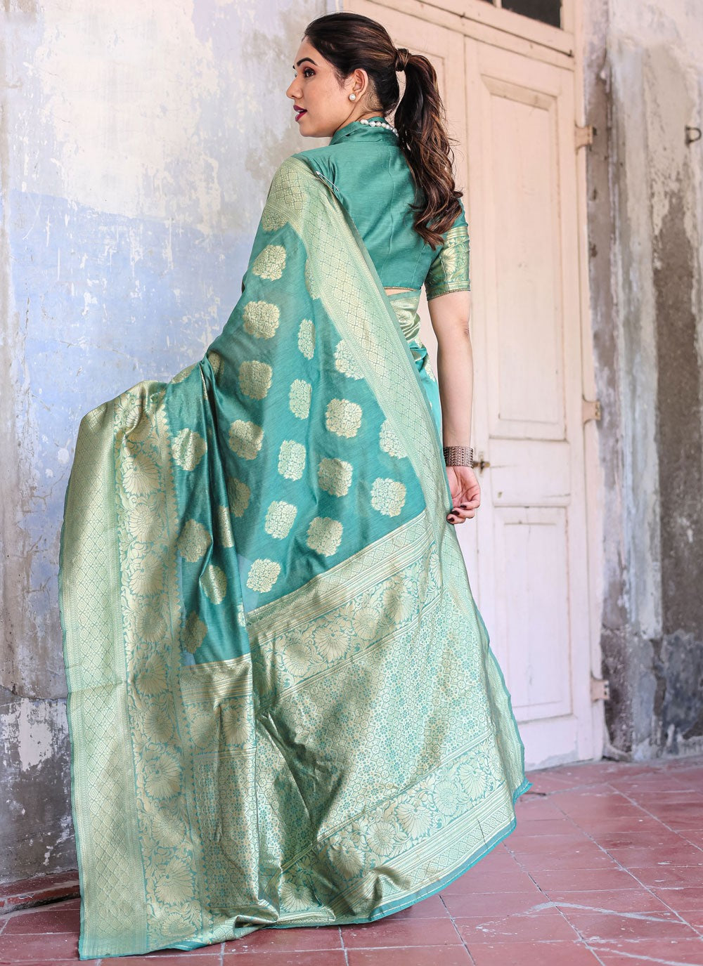 Classic Woven Chanderi Silk Saree - S7288
