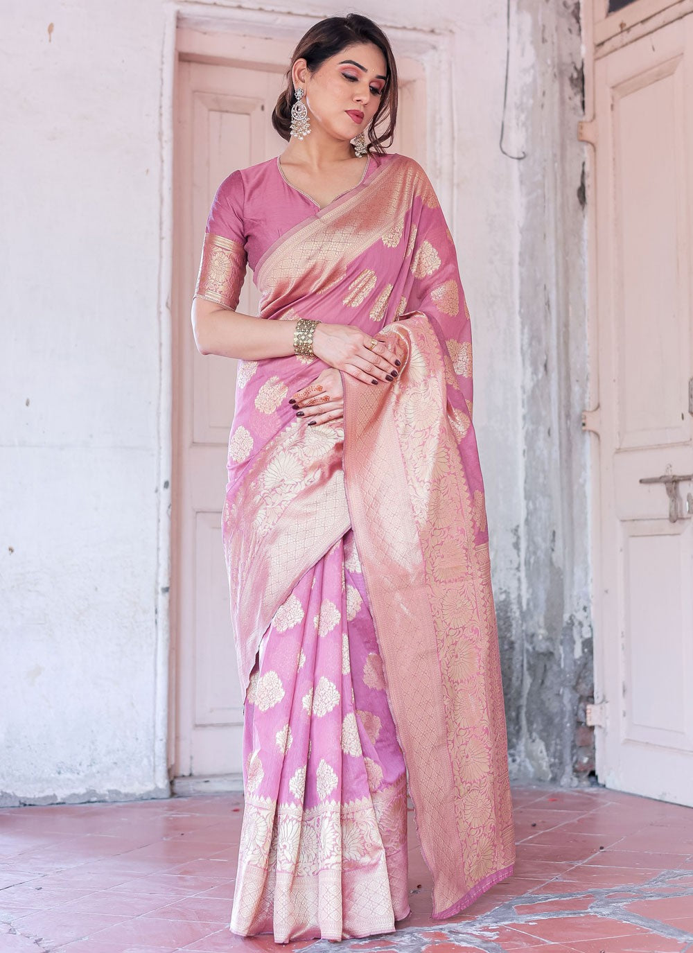 Classic Woven Chanderi Silk Saree - S7288
