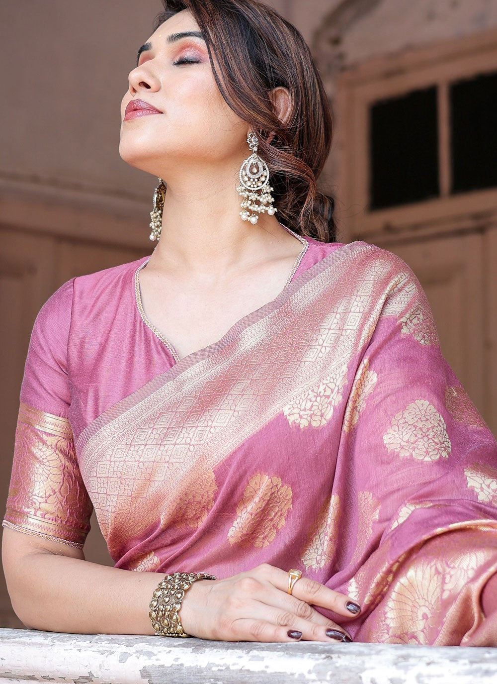 Classic Woven Chanderi Silk Saree - S7288