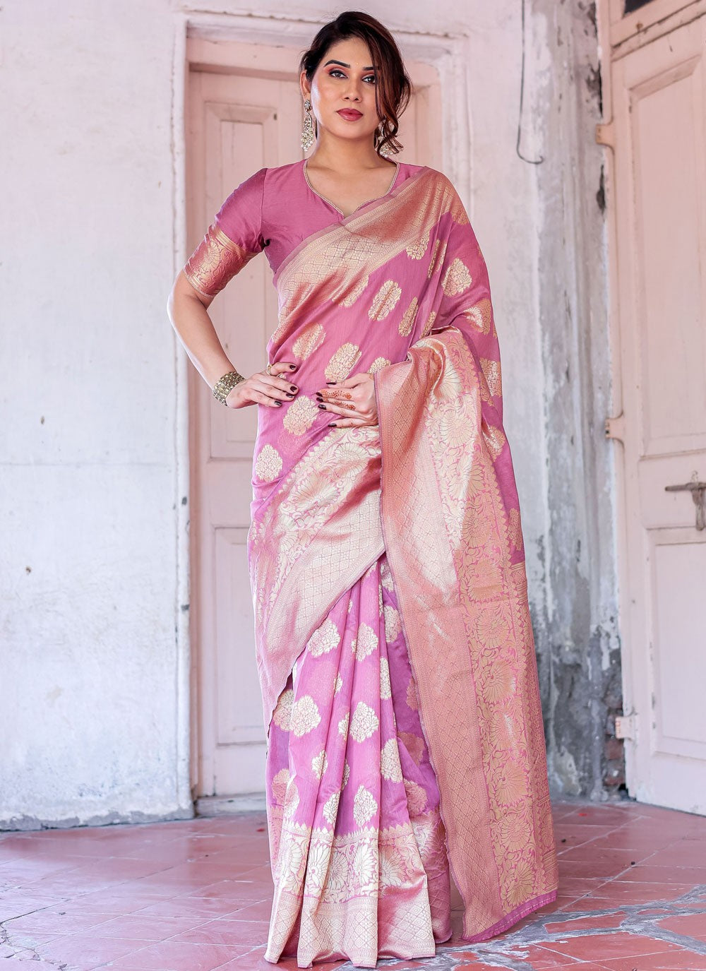 Classic Woven Chanderi Silk Saree - S7288