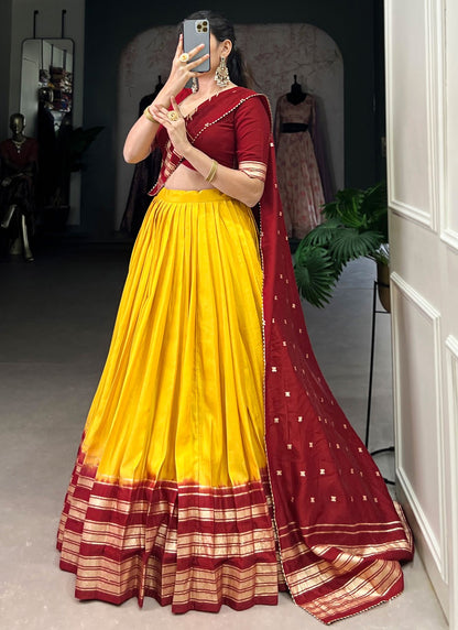 Chanderi Ceremonial, Festival, Mehandi & Sangeet A - Line Lehenga L3629