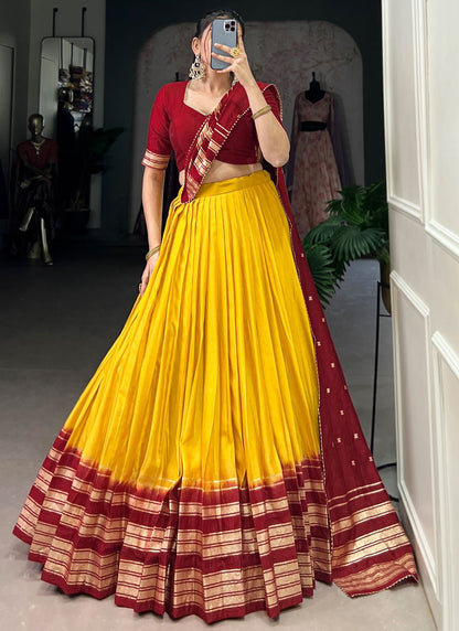 Chanderi Ceremonial, Festival, Mehandi & Sangeet A - Line Lehenga L3629