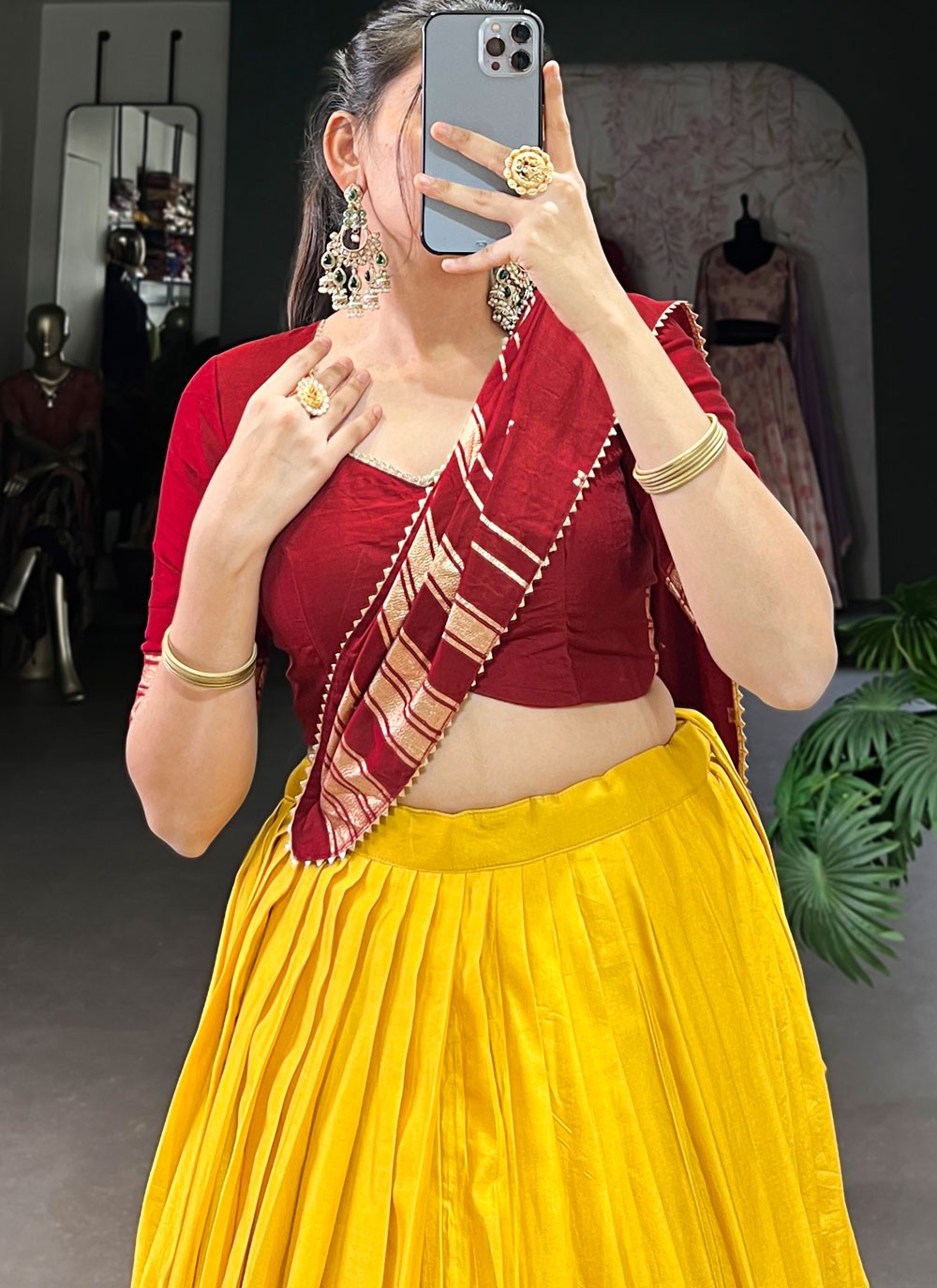 Chanderi Ceremonial, Festival, Mehandi & Sangeet A - Line Lehenga L3629