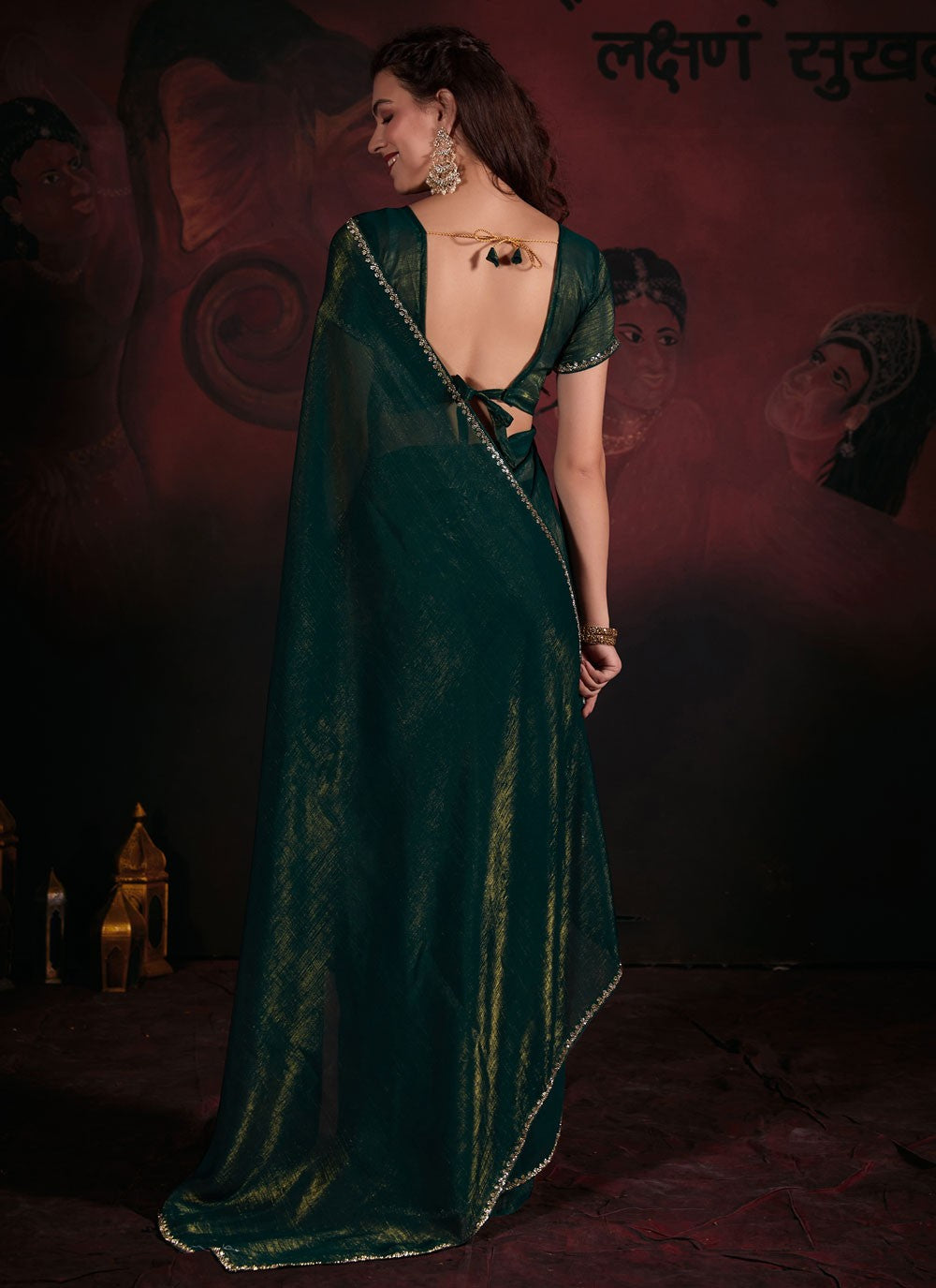 Trendy Zircon Chiffon Saree - S5644