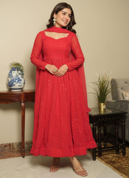 Archive Chikankari Work 316704 Hot Pink T6794