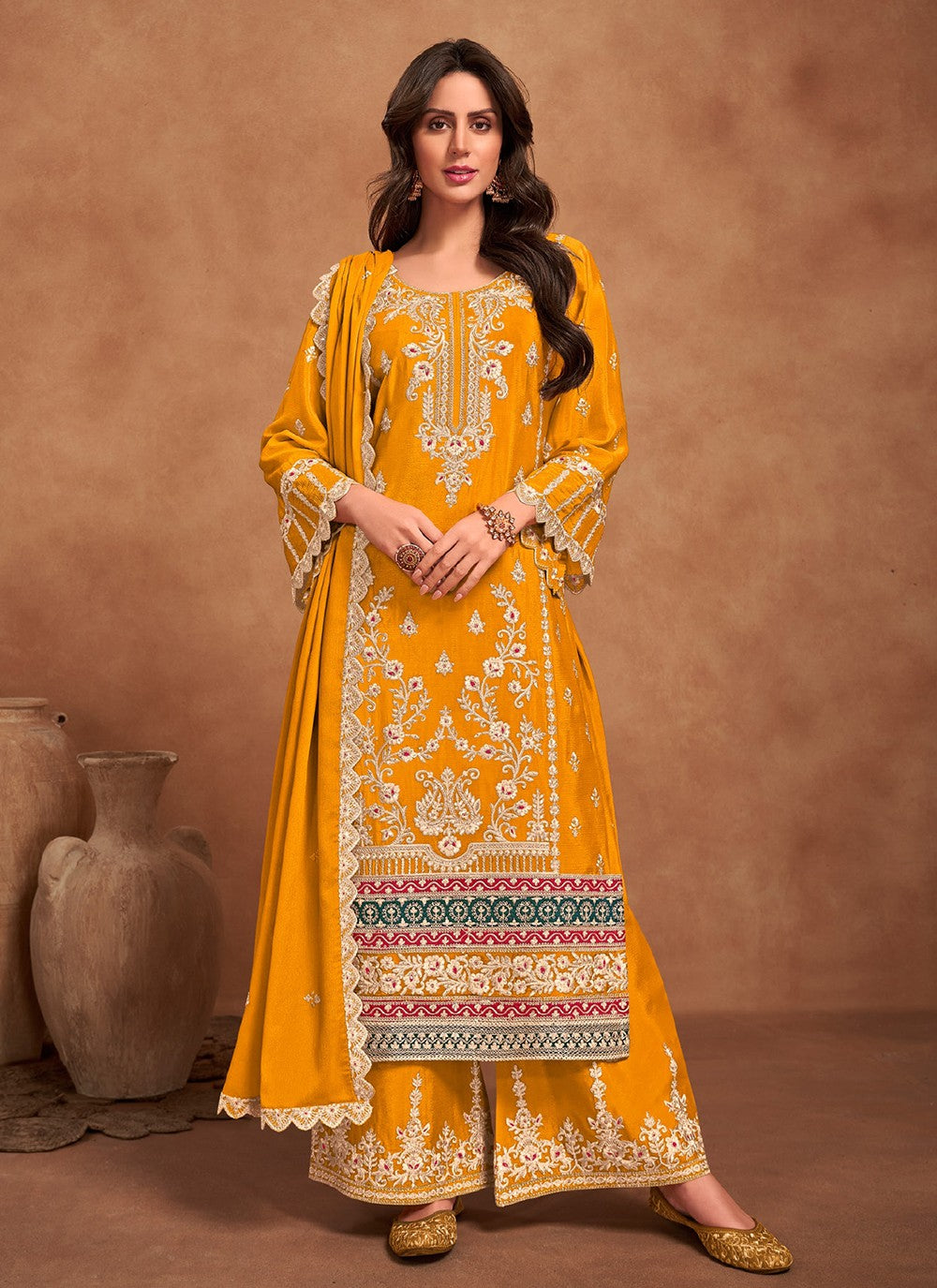 Salwar Suit Embroidered Chinon - S5123
