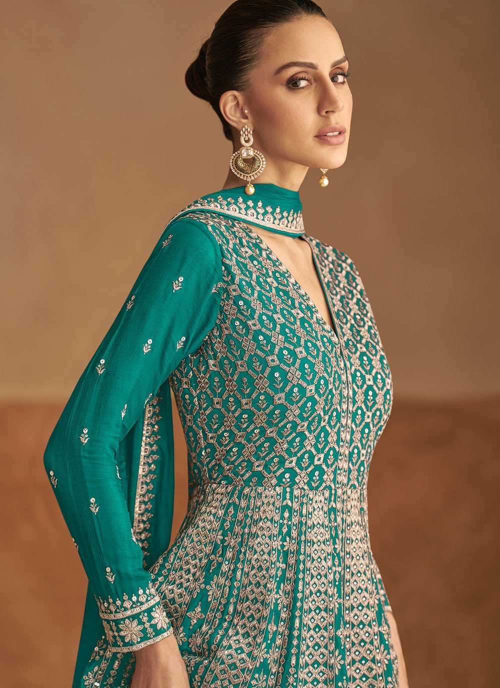 Embroidered Chinon Rama Gown G19785