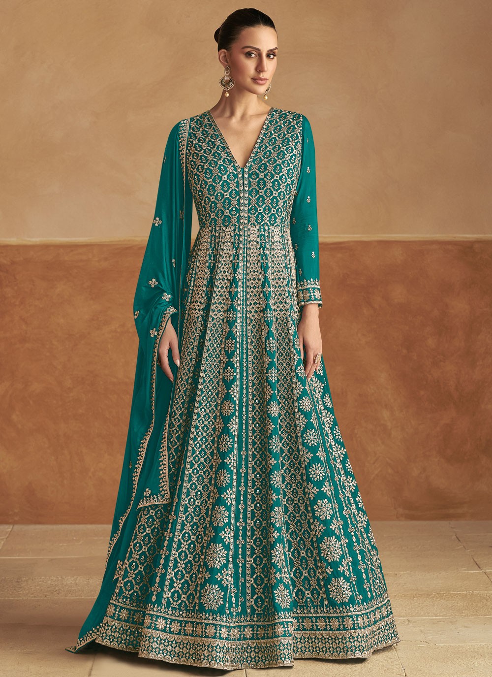 Embroidered Chinon Rama Gown G19785