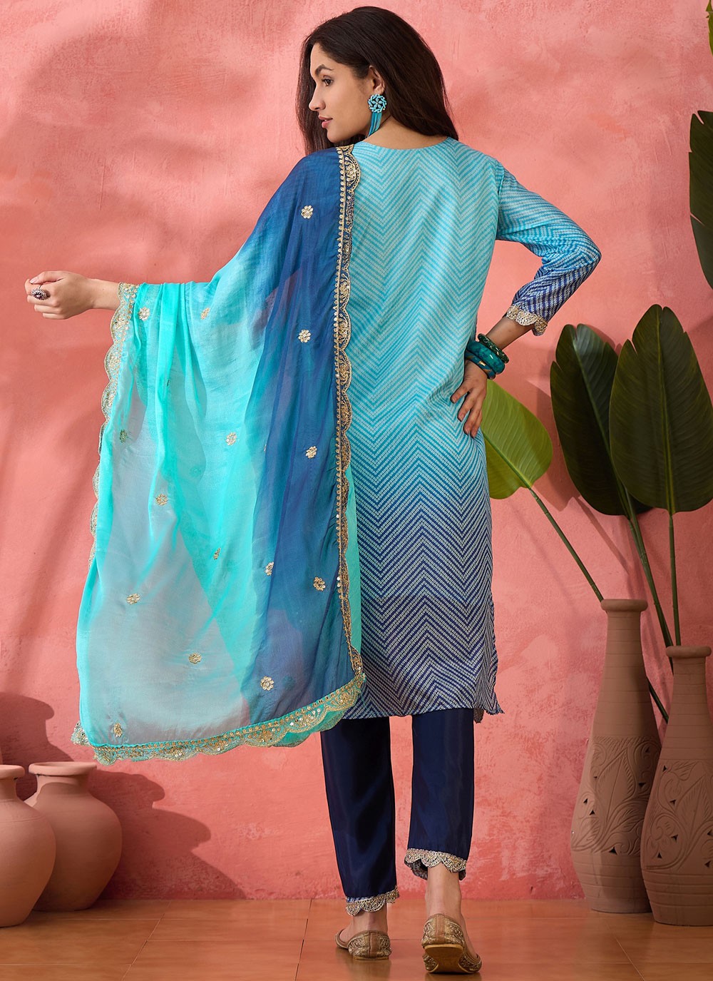Archive Embroidered, Sequins, Zari 316806 Blue T6833