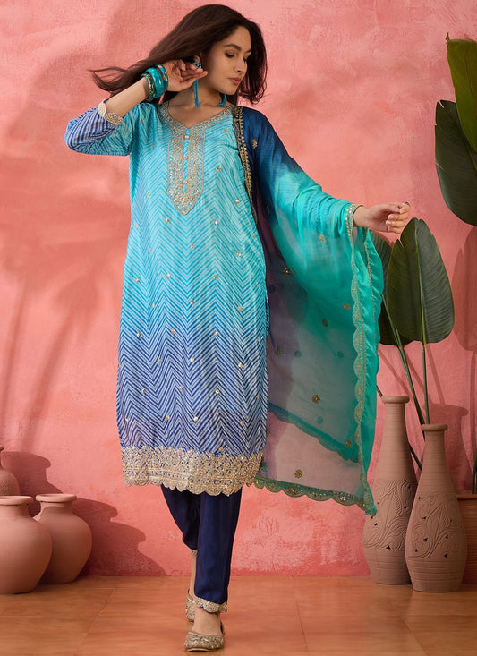 Archive Embroidered, Sequins, Zari 316806 Blue T6833