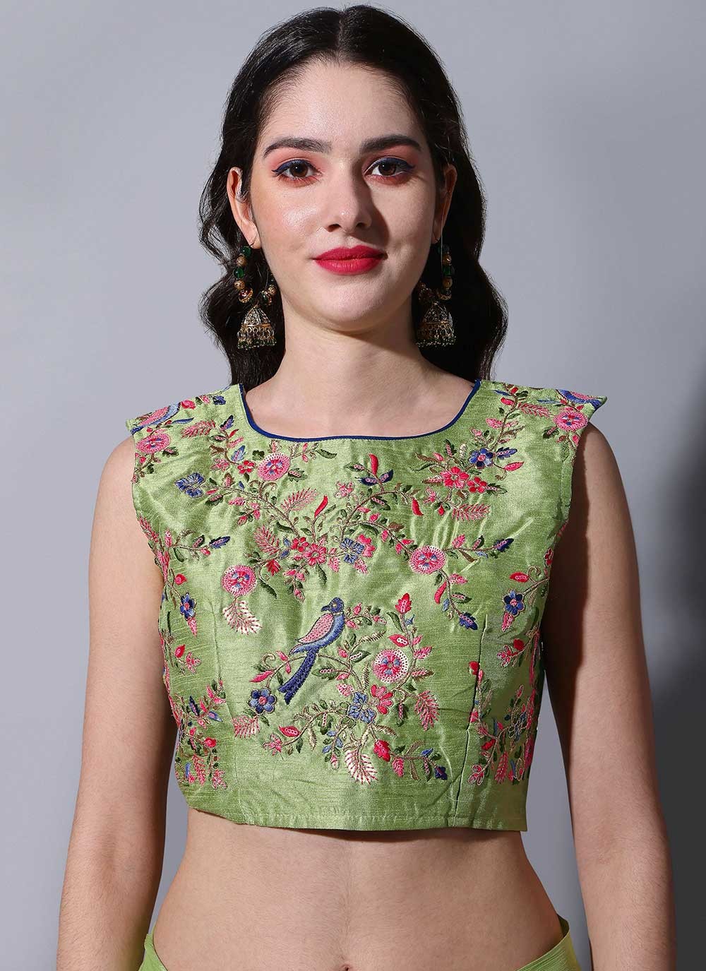 Trendy Fancy Work Chinon Saree - S2445