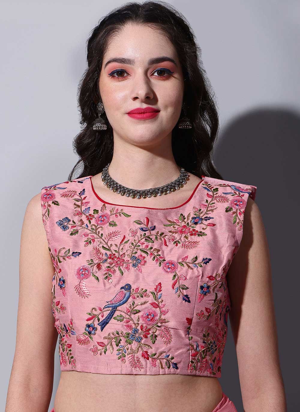 Trendy Fancy Work Chinon Saree - S2445