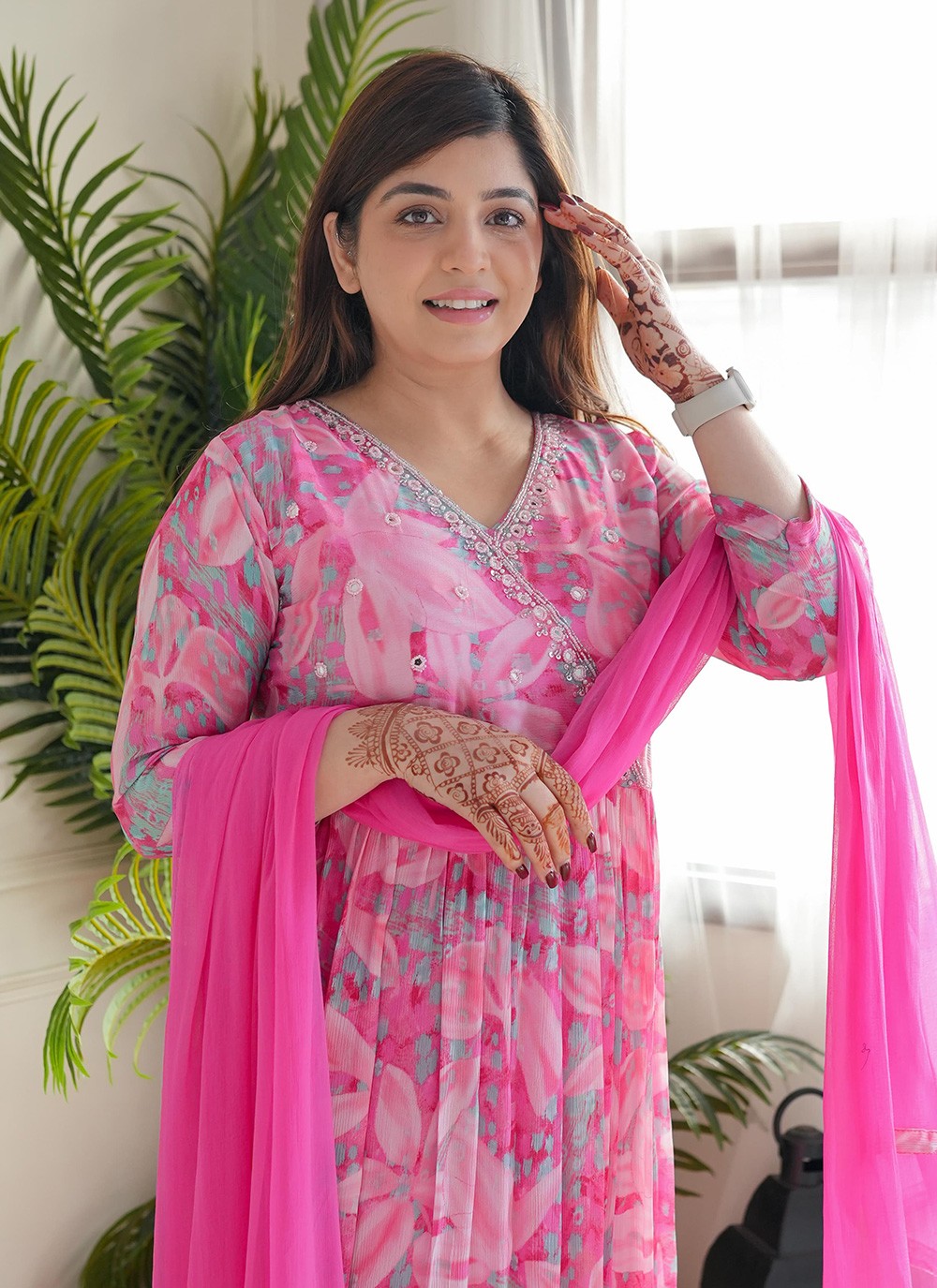 Embroidered Chinon Salwar Suit - T4680
