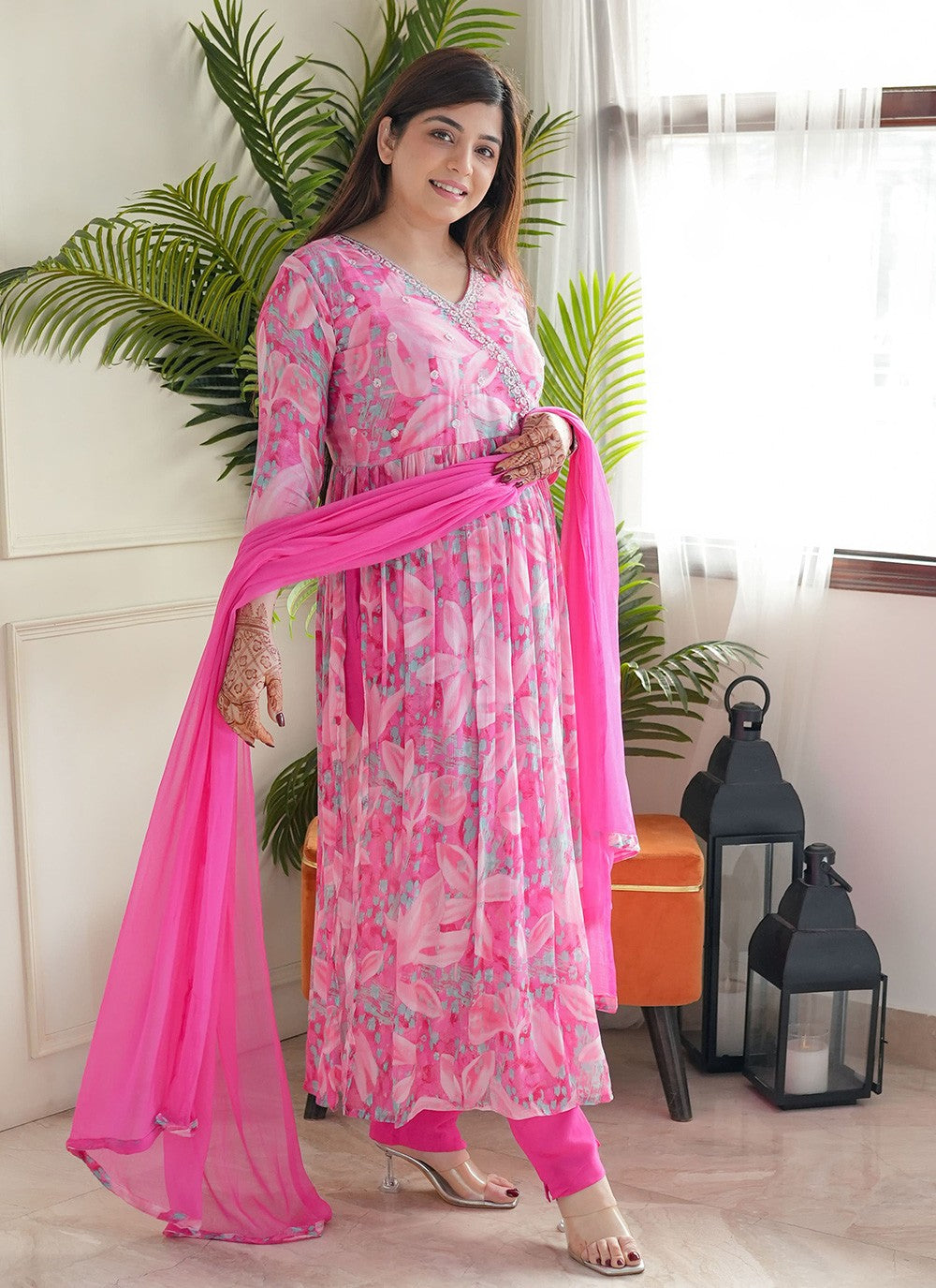 Embroidered Chinon Salwar Suit - T4680