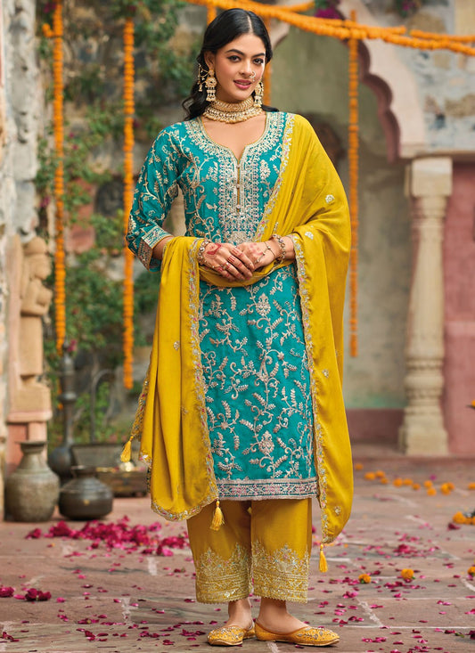 Embroidered Chinon Rama Salwar Suit T6468