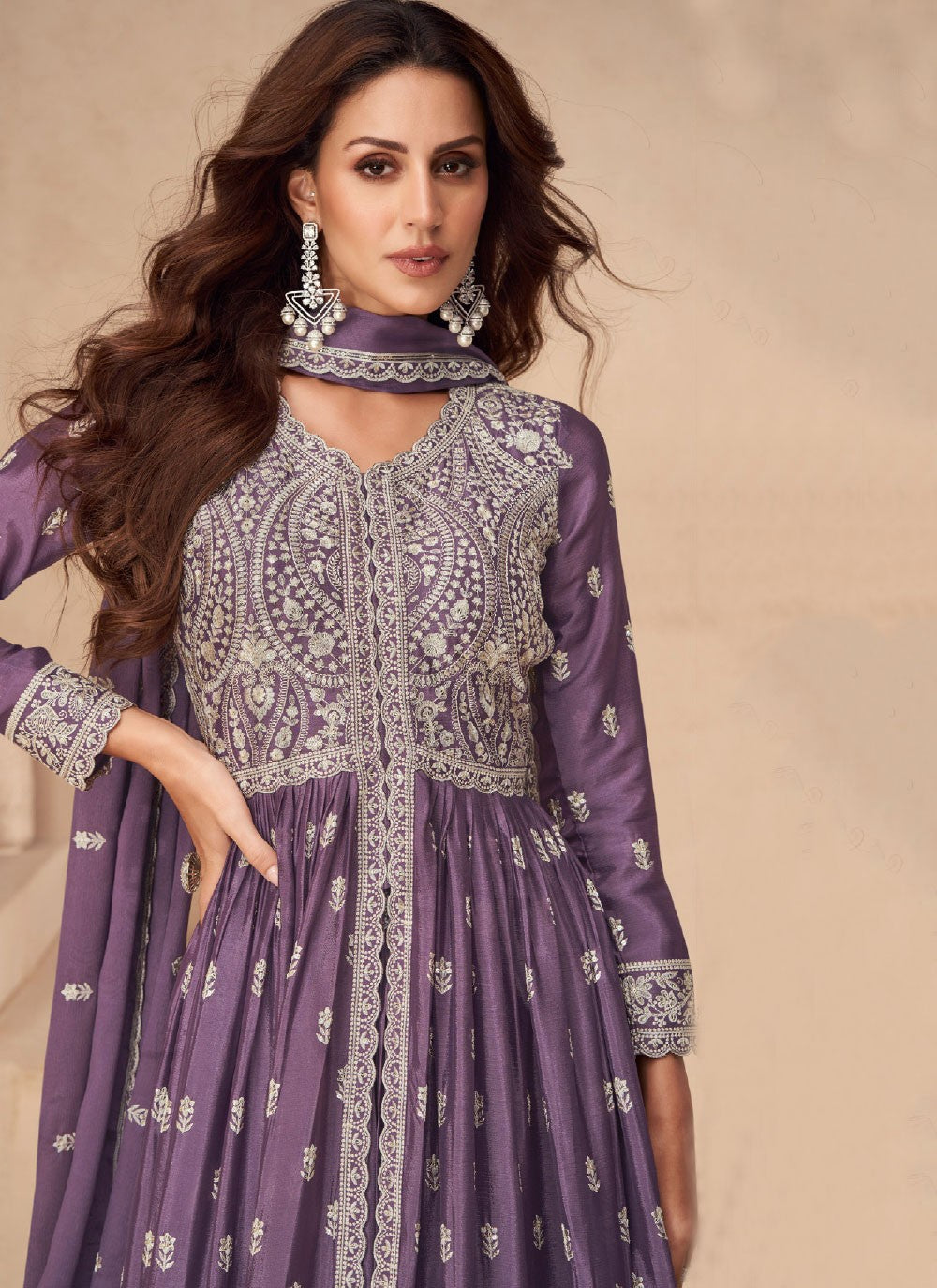 Embroidered Chinon, Silk Readymade Lehenga Choli - L2880