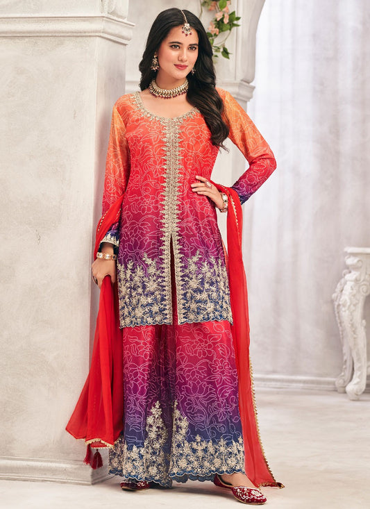 Digital Print Chinon Multi Colour Salwar Suit T6079