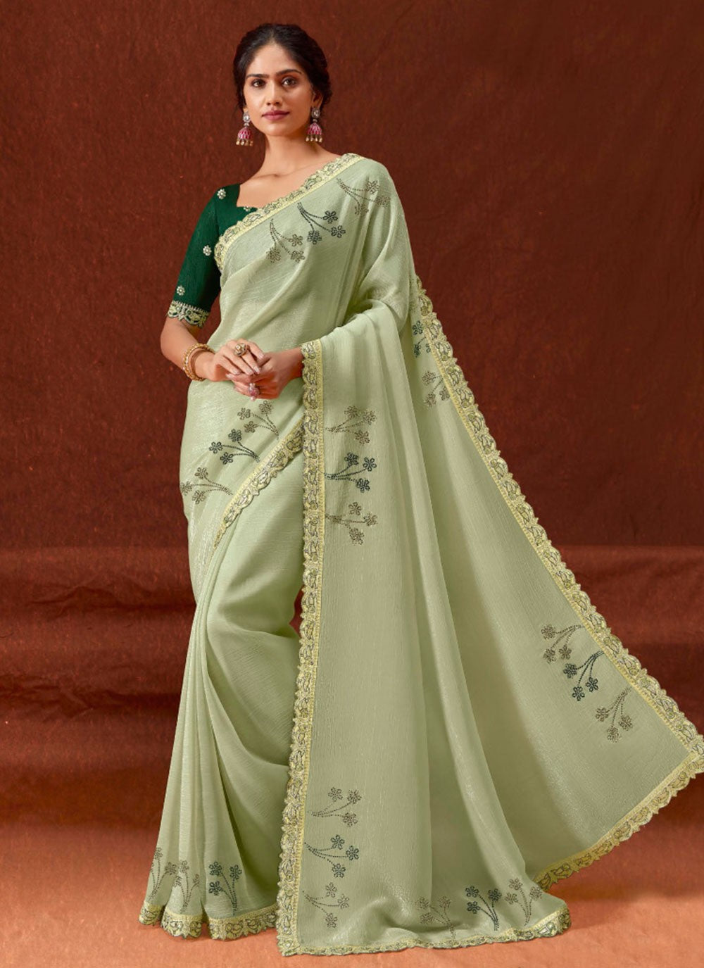 Classic Stones Chinon Saree - S7057