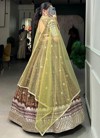 Digital Print Chinon A - Line Lehenga - L2943