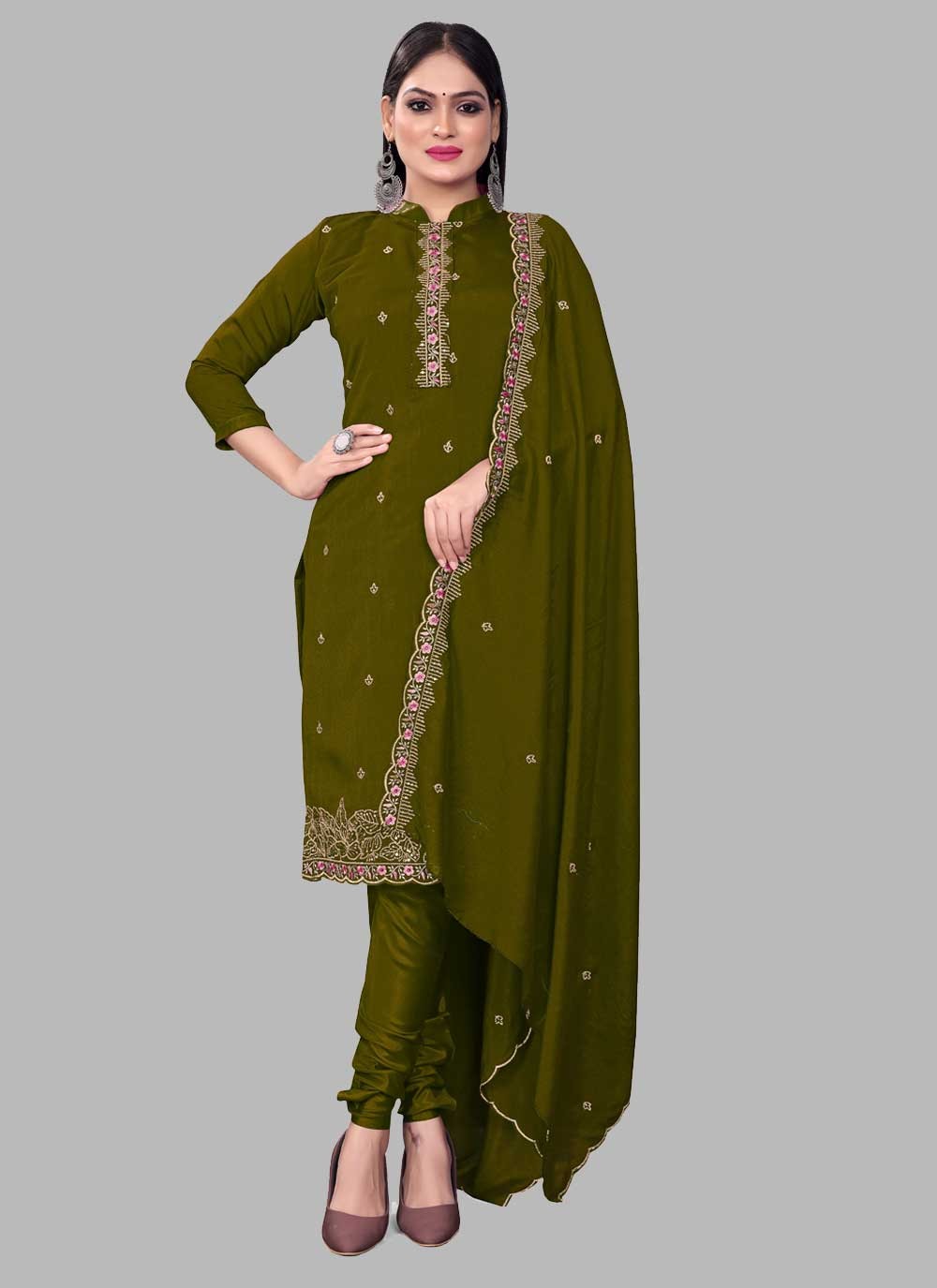 Silk Churidar Suit - T1285