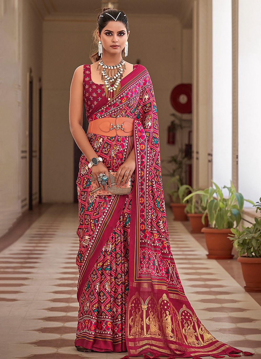 Contemporary Digital Print Silk Saree - S3304