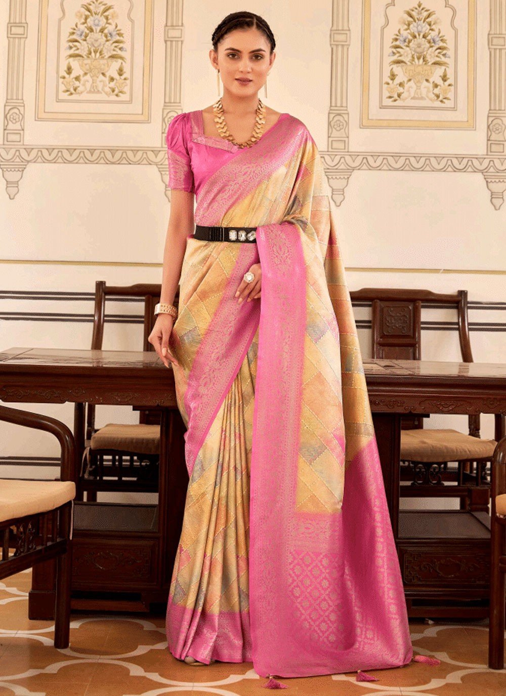 Classic Fancy Work Naylon Saree - S6349