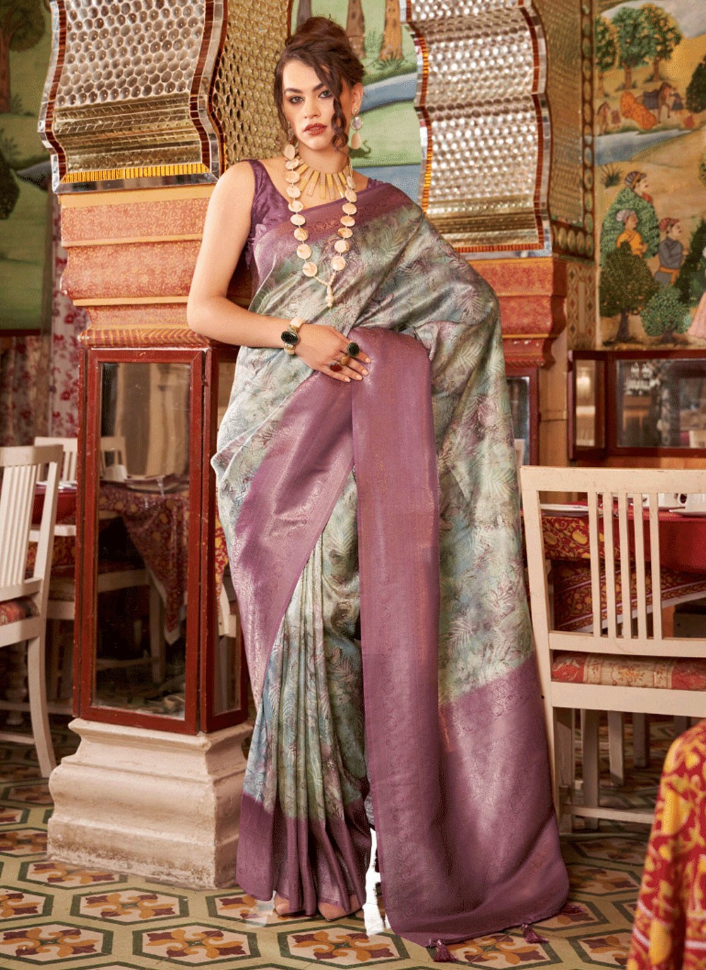 Classic Fancy Work Silk Saree - S6380