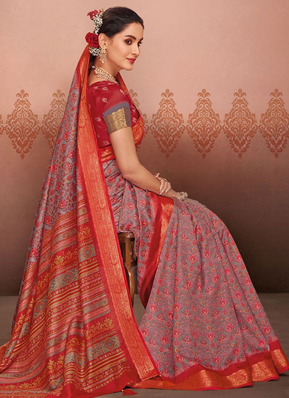 Classic Printed Silk Saree - S5577