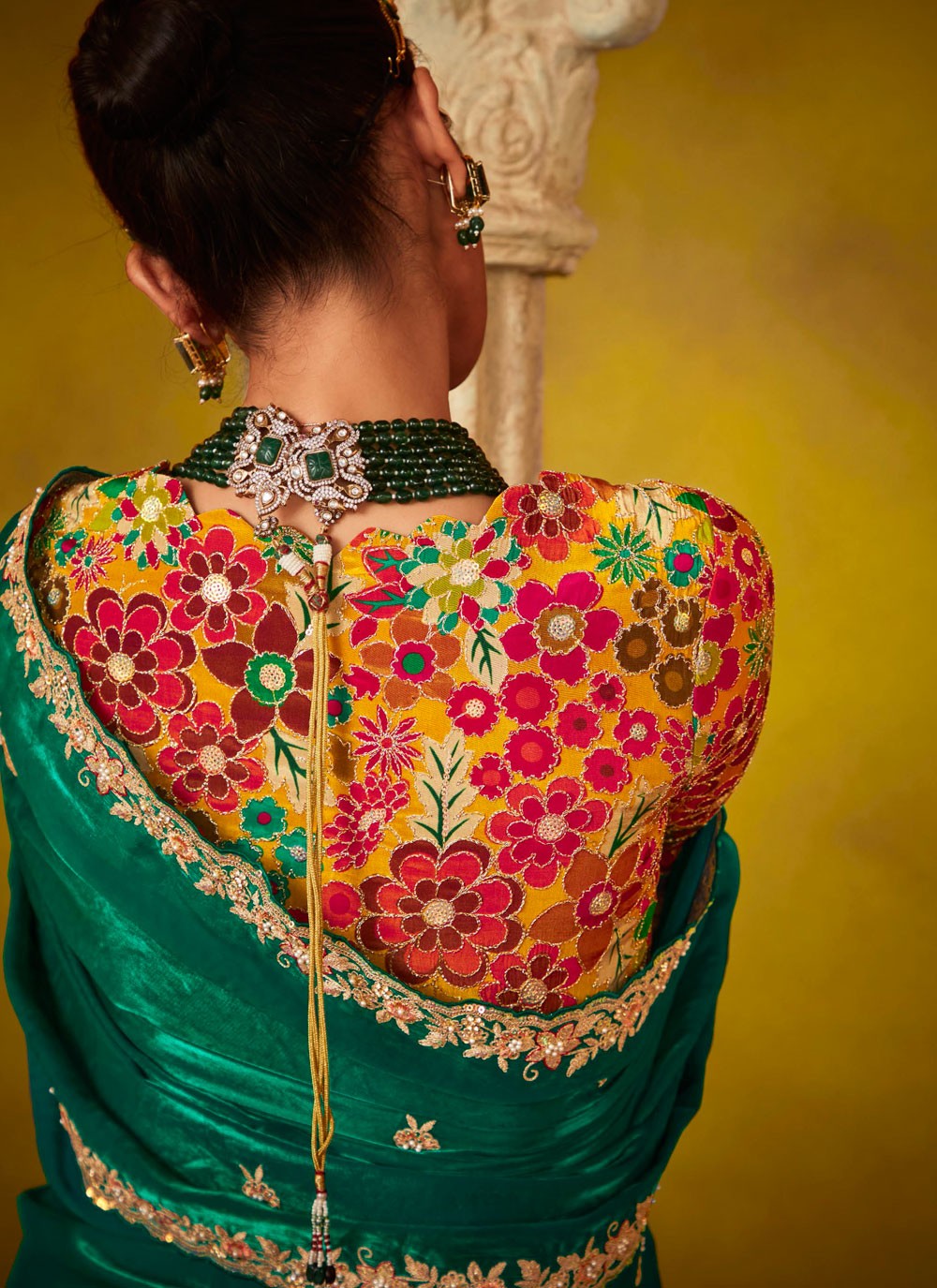 Cut Work, Embroidered, Stones, Zari Silk Saree - S12188